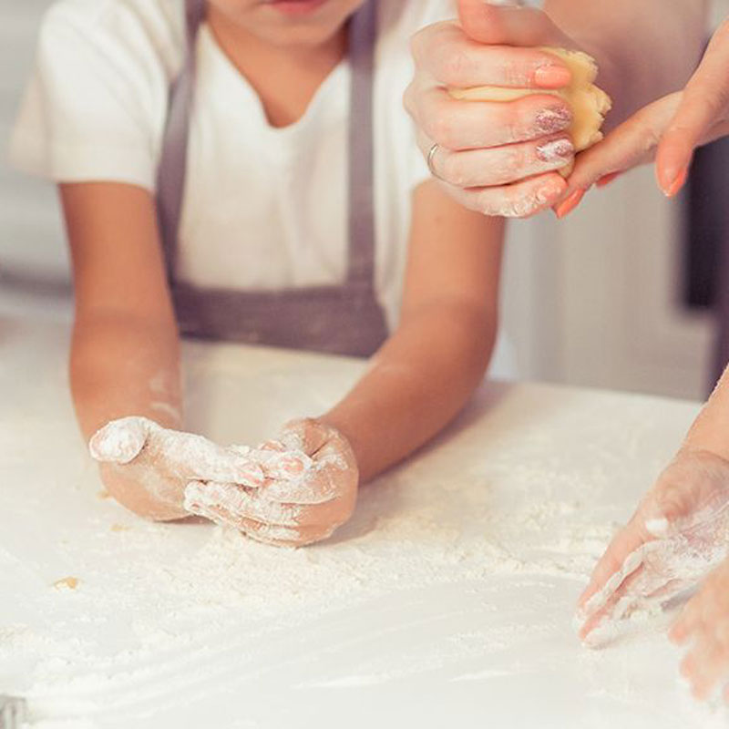kids playing with flour